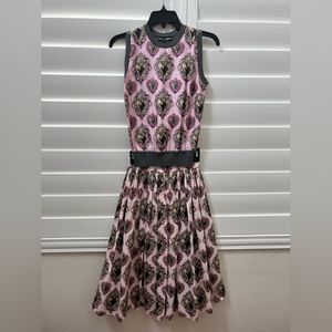 Dolce & Gabbana Pink Sacred Heart Silk Top and Skirt Size 36